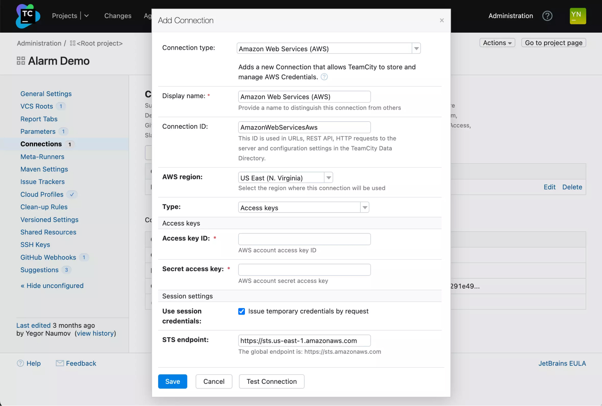 Imagen de integración de Teamcity con AWS