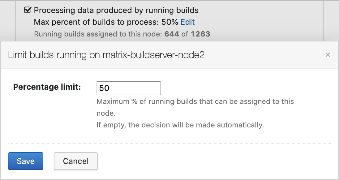 Controlling the number of builds on secondary nodes