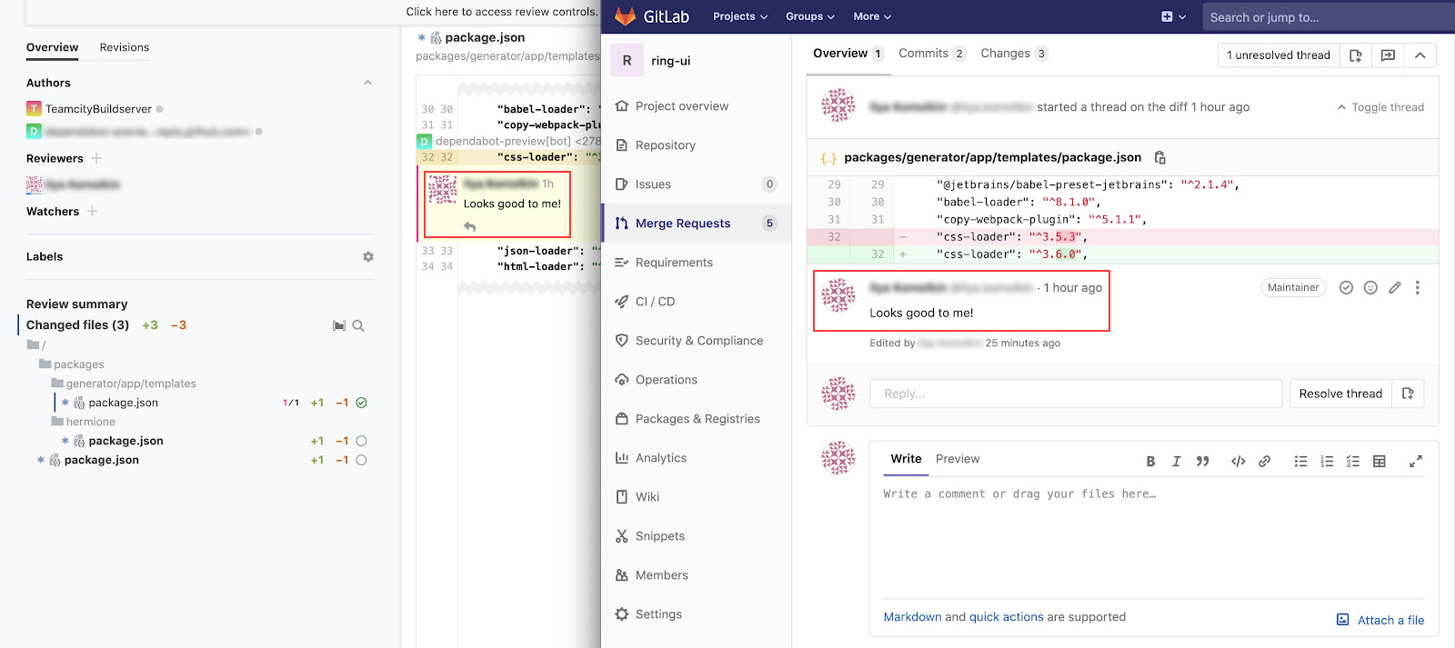 Comment synchronization with GitLab