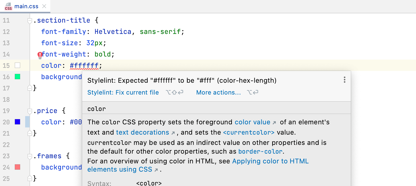 Improved support for Stylelint