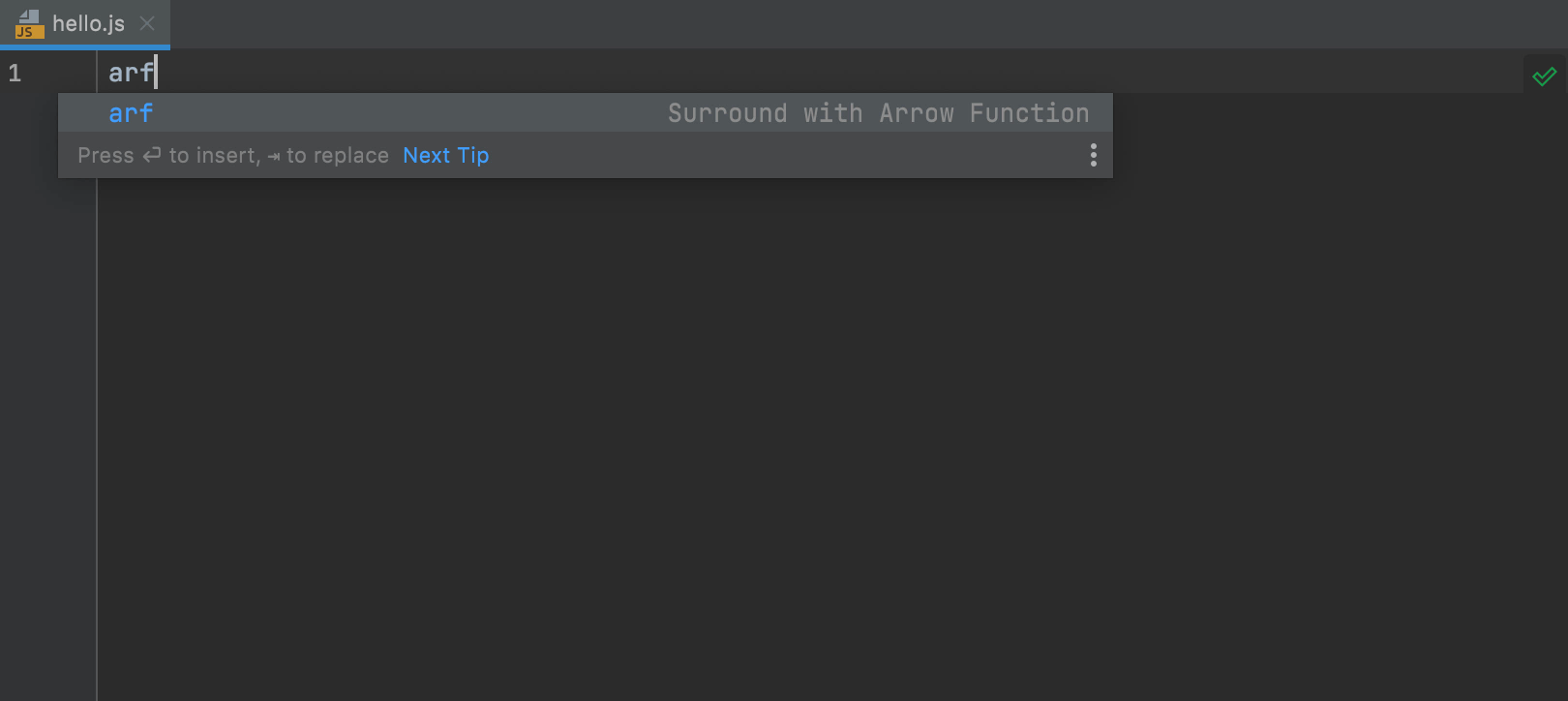 New action for arrow functions