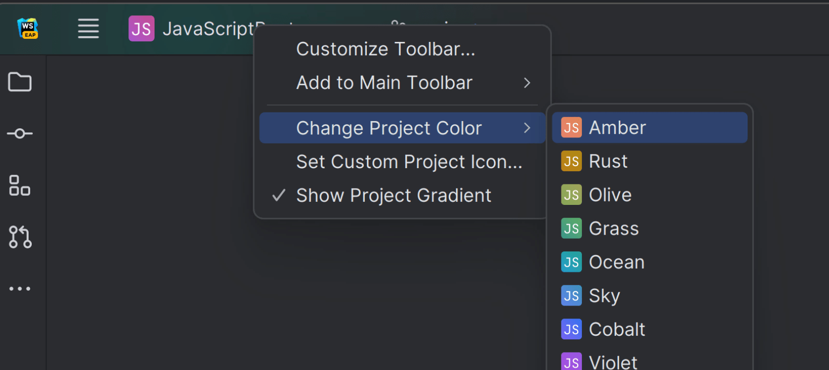 New UI: Colored project headers