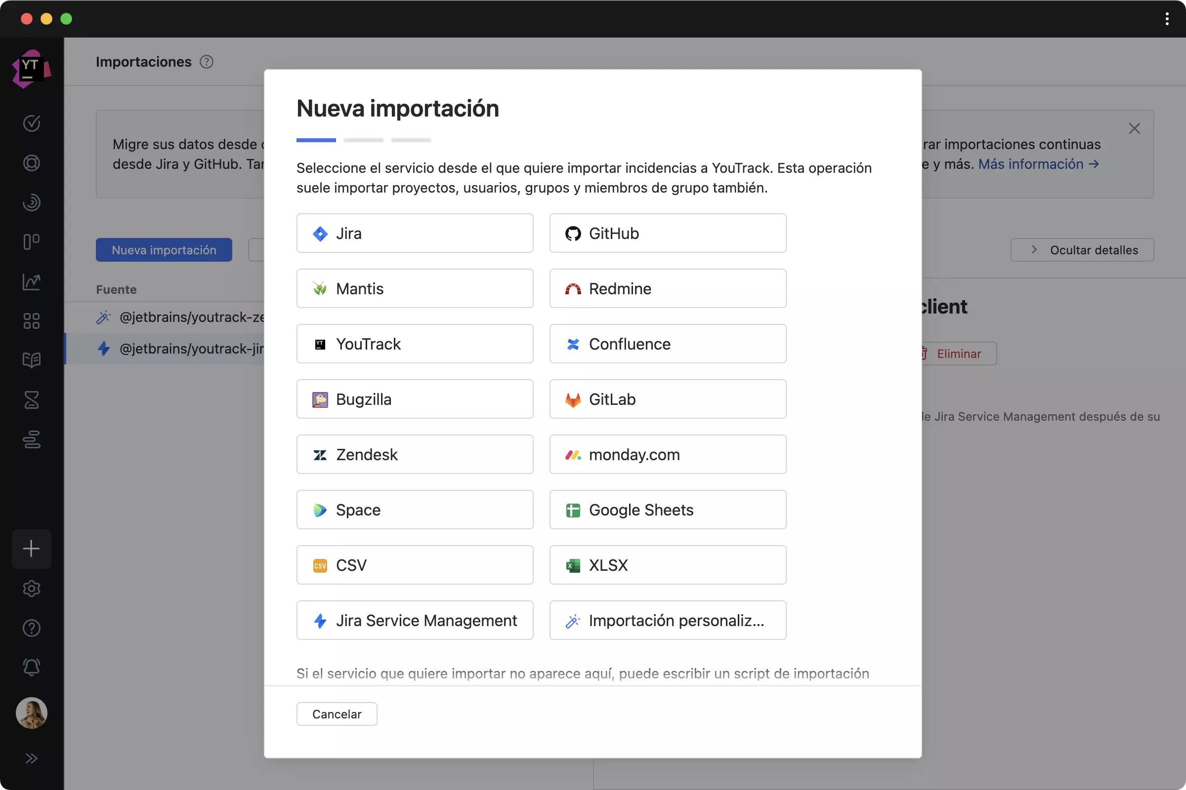 Importar desde rastreadores de tareas