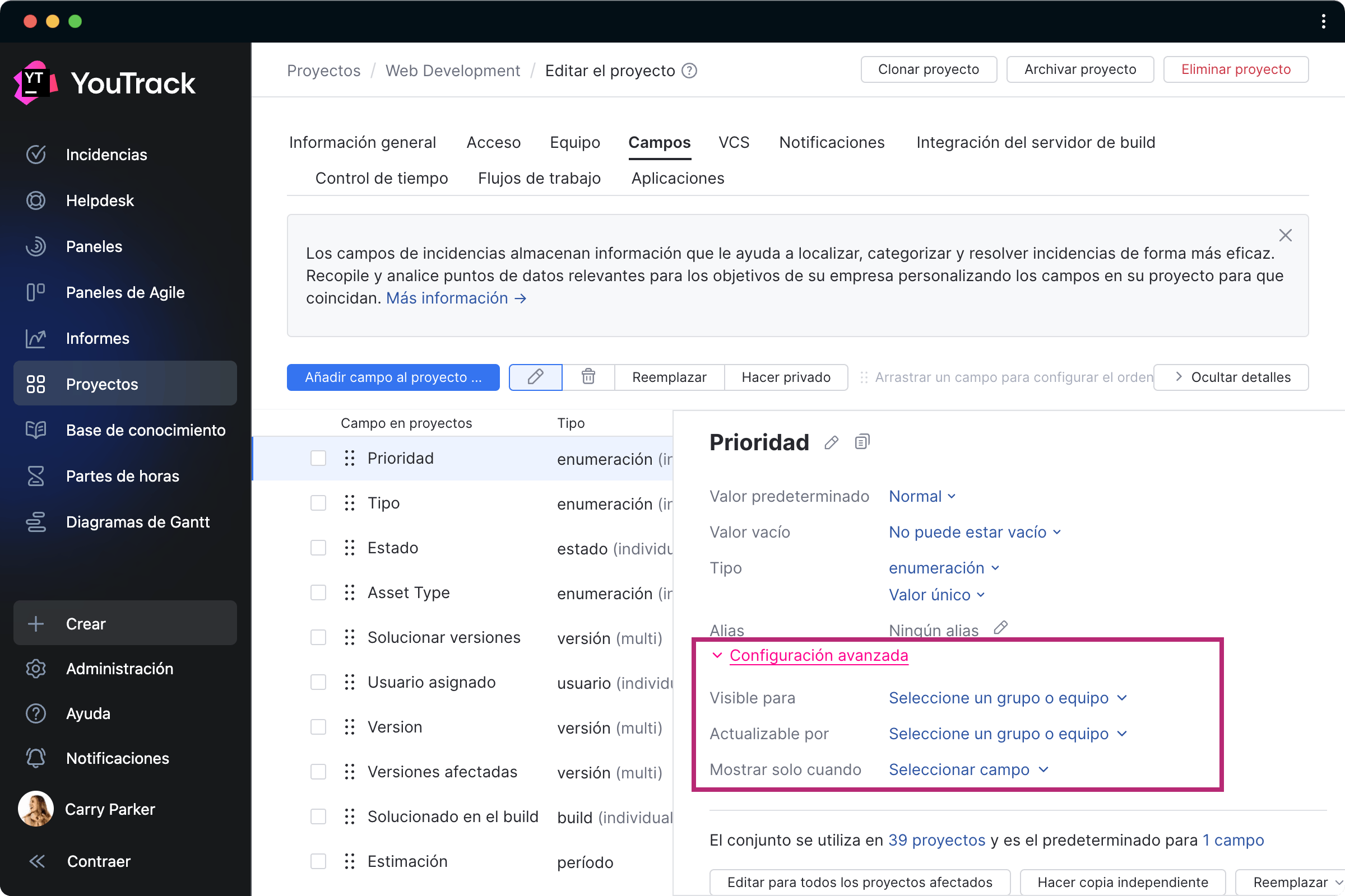 Funcionalidades avanzadas