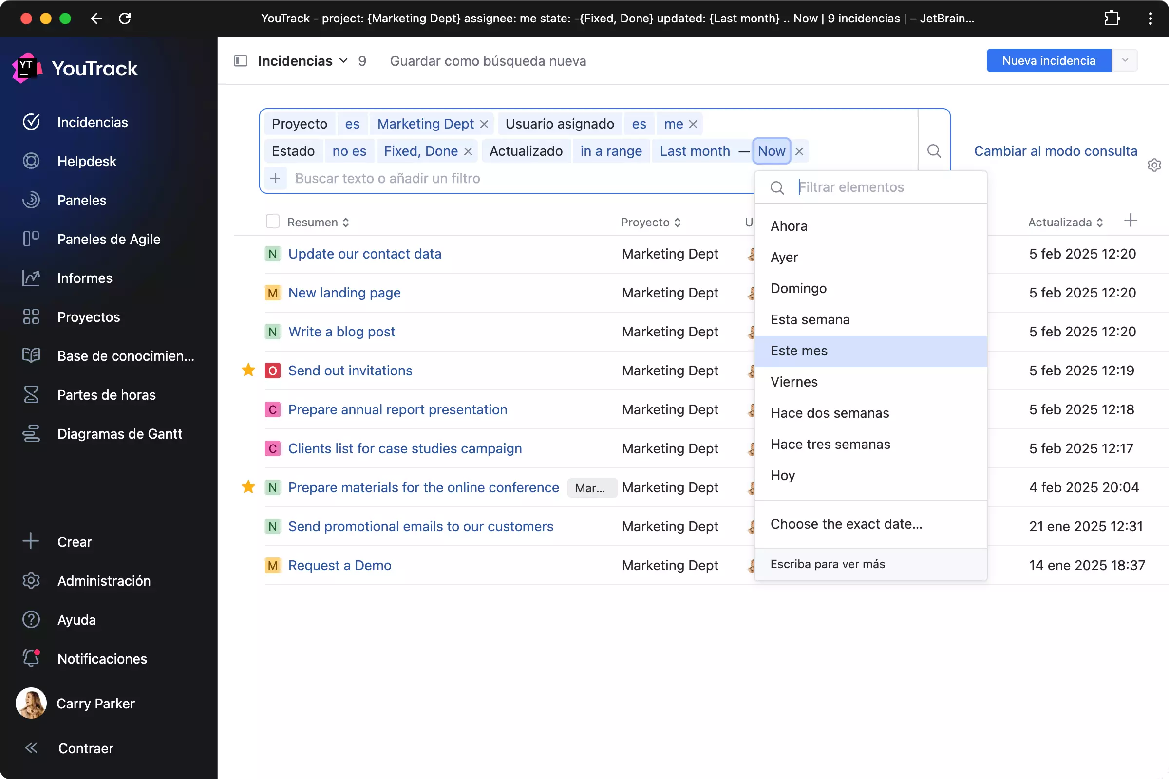 Explorar y gestionar tareas