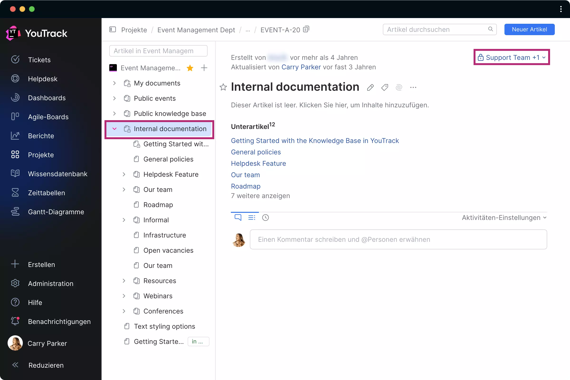 Interne Dokumentation
