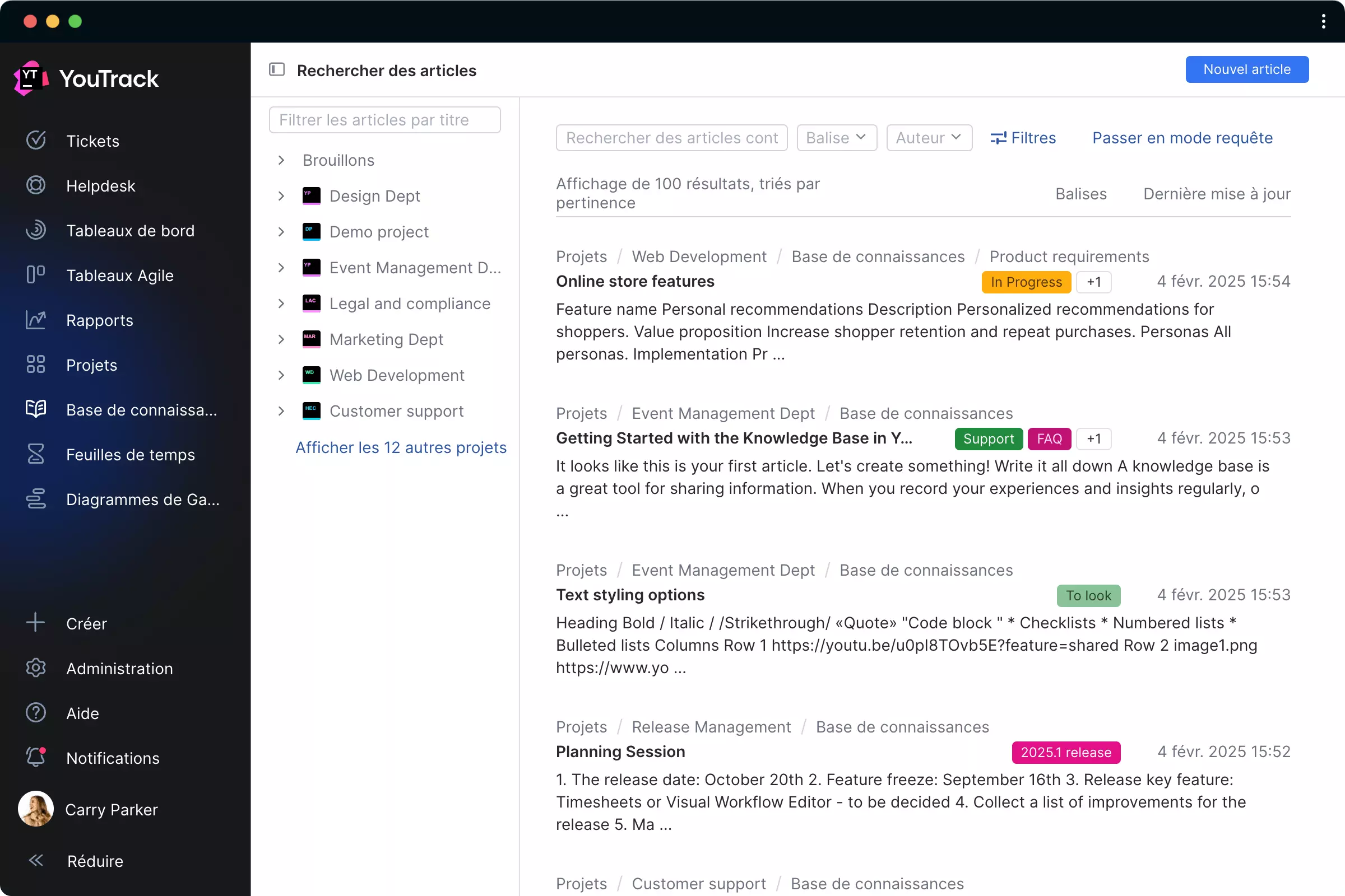 Des recherches plus précises