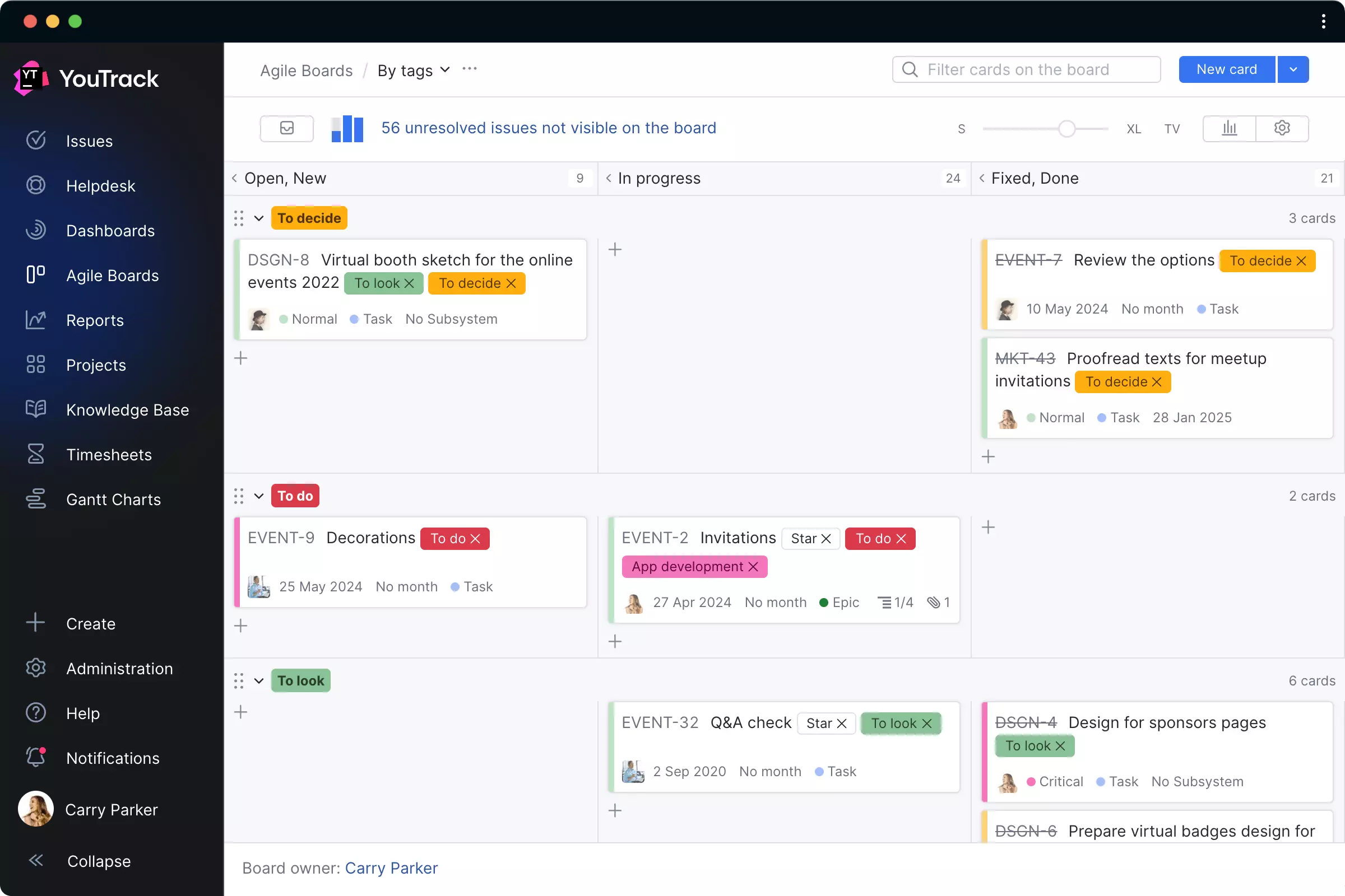 Plan and manage task execution with Agile boards