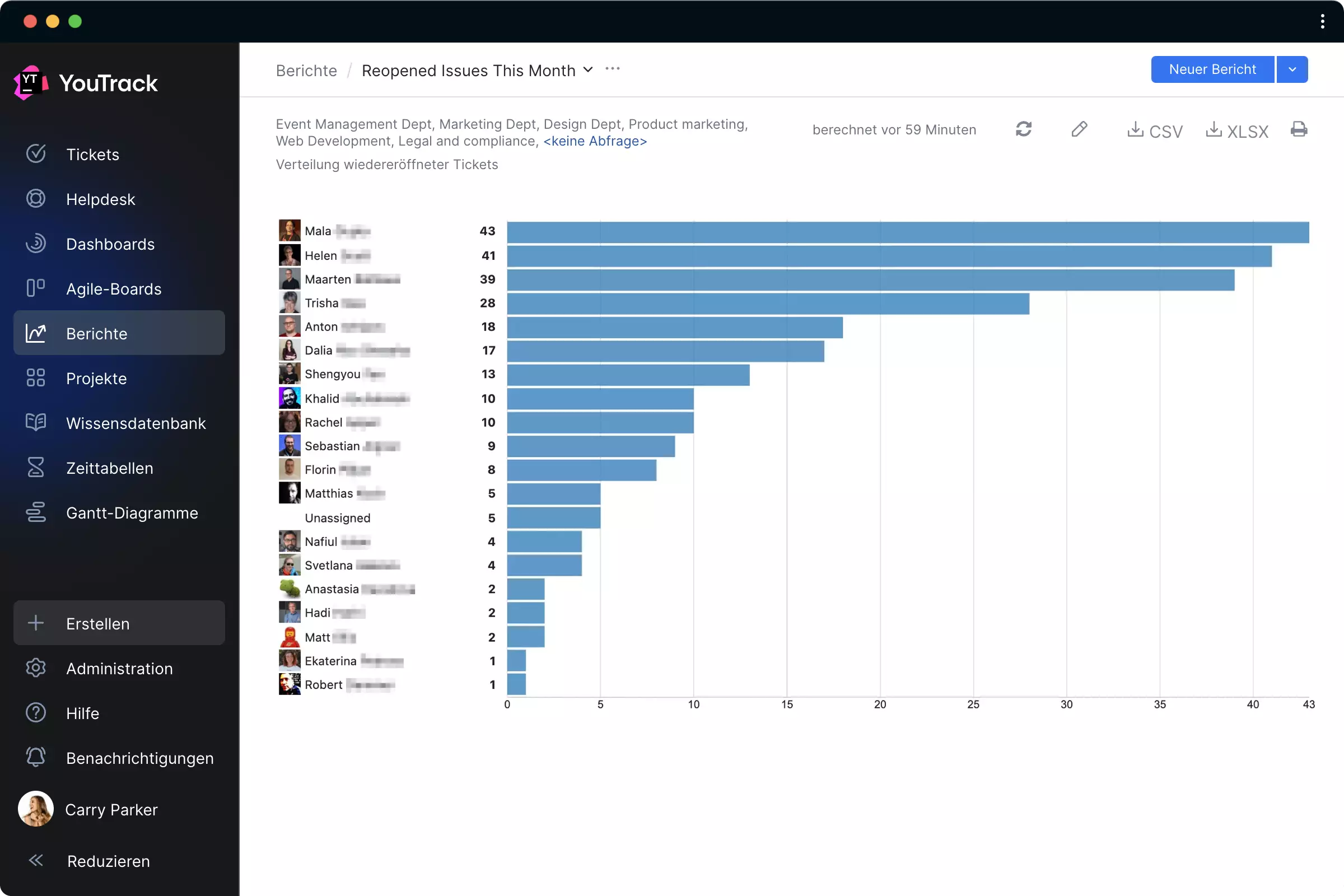 Statusänderungsberichte