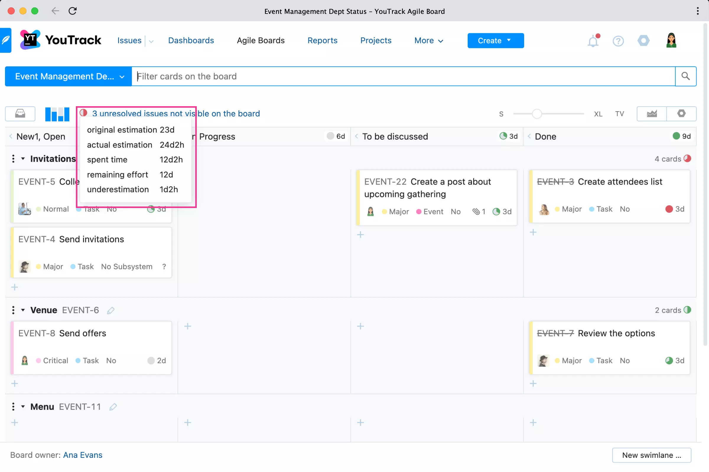 Sprint time tracking