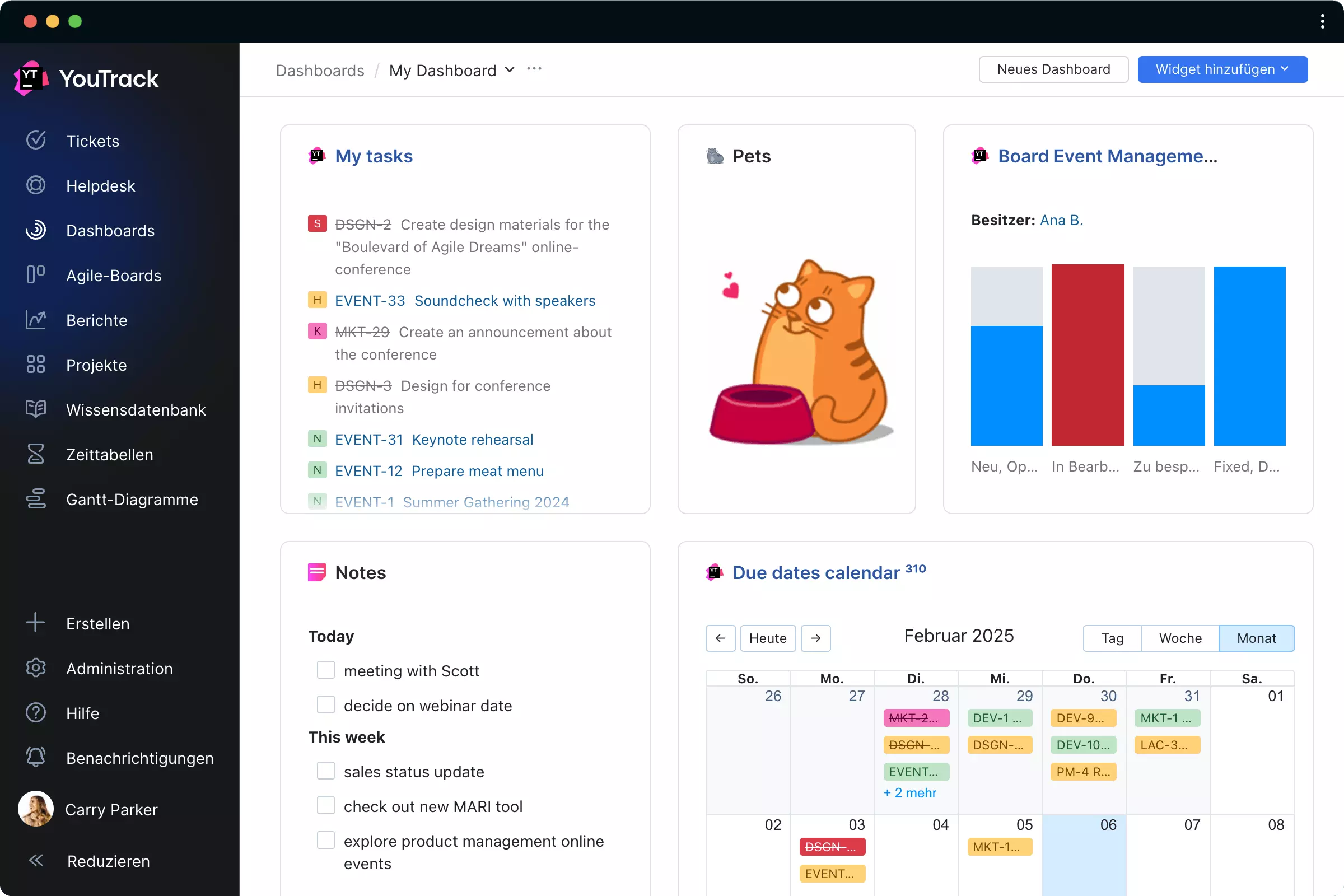 Persönliches Dashboard
