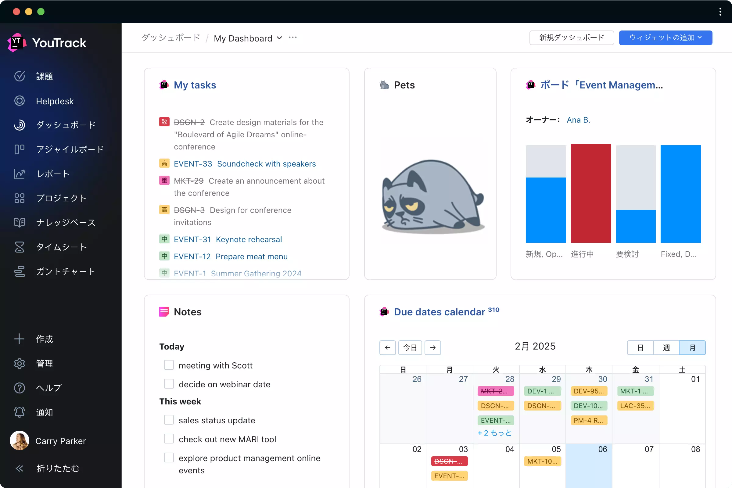 パーソナルダッシュボード