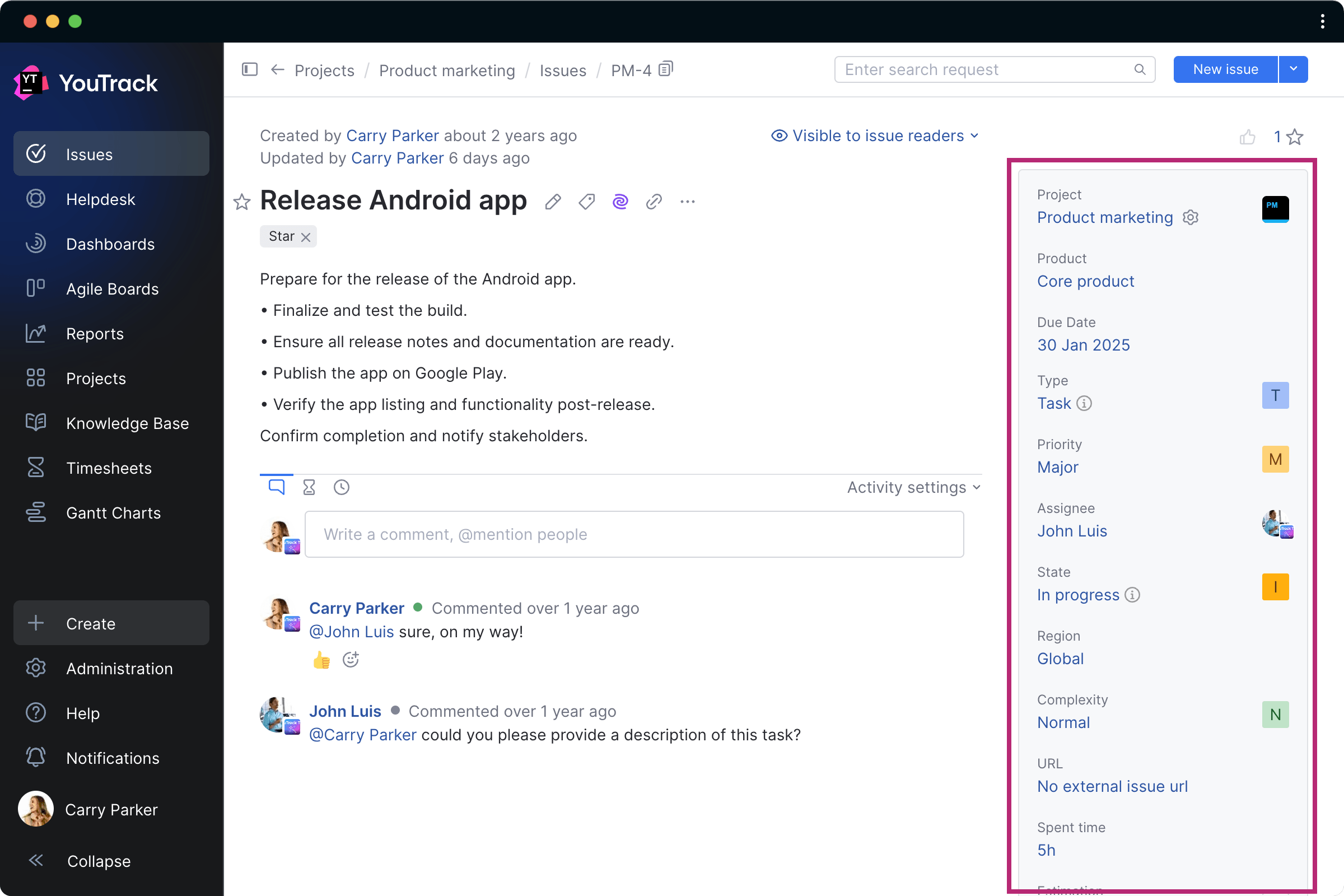 YouTrack for Product & Project management