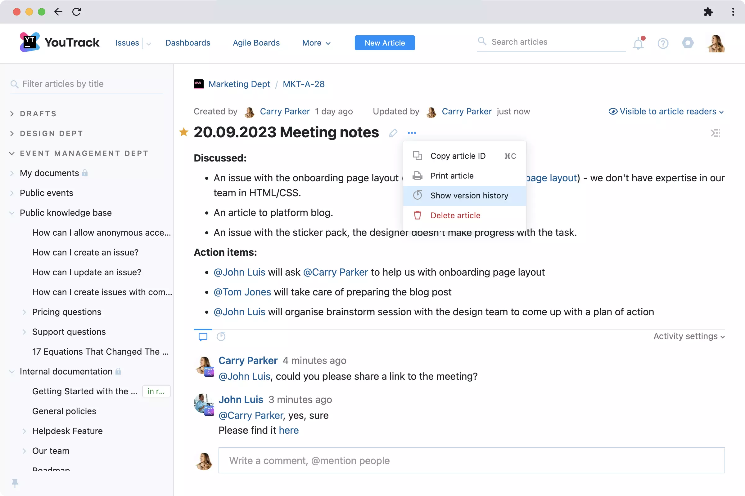 YouTrack for Product & Project management
