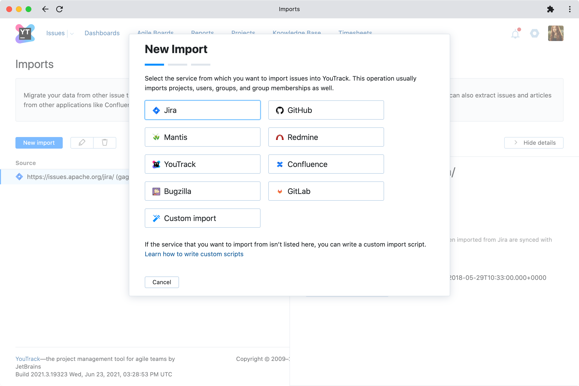 GitLab imports