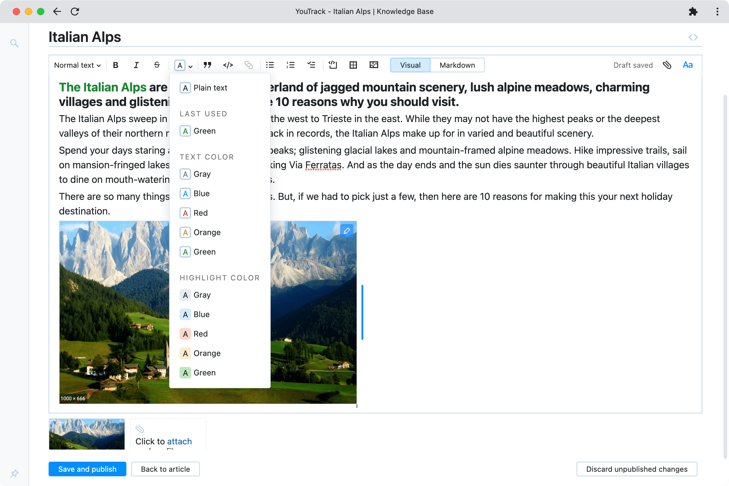 Text and images formatting