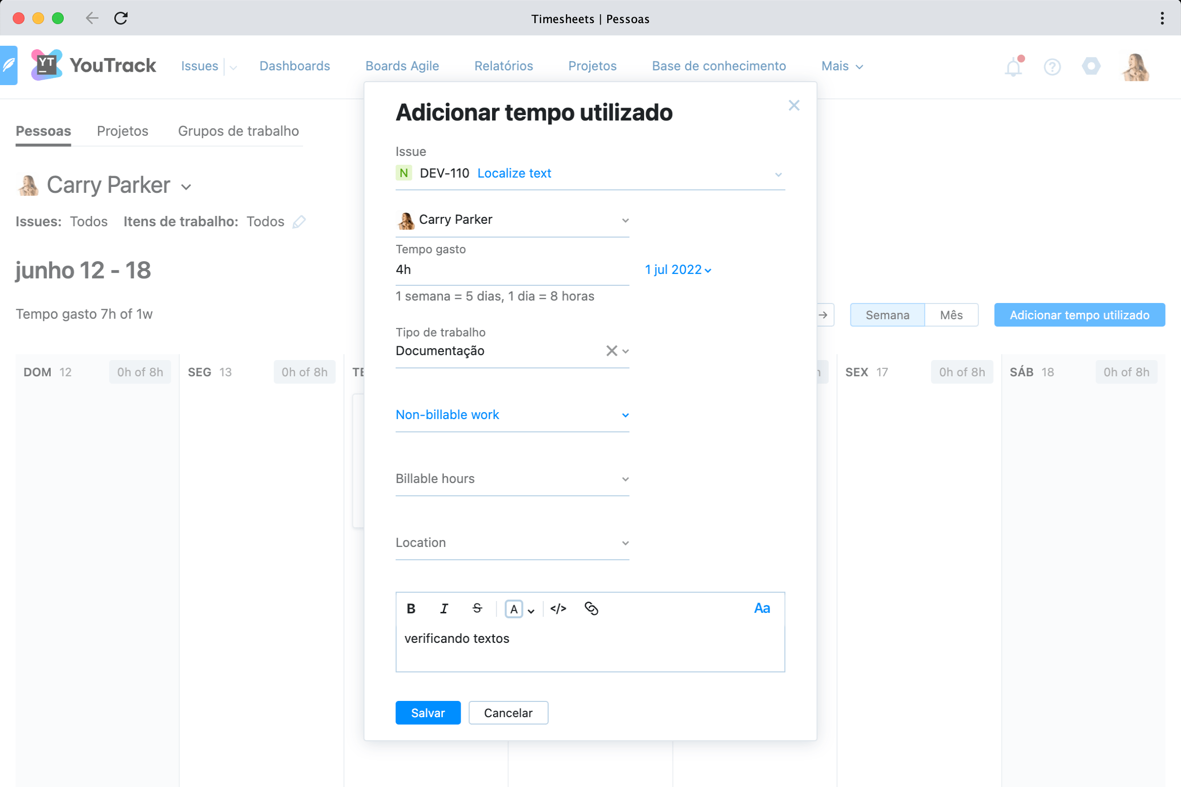 Controle itens de trabalho com precisão