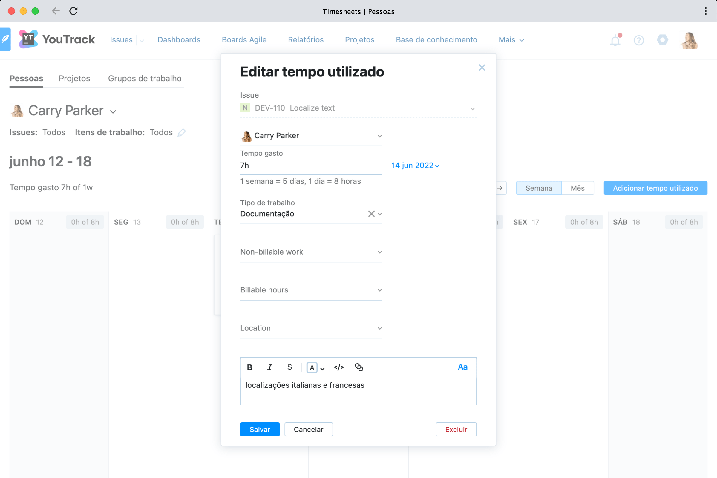 Controle itens de trabalho com precisão