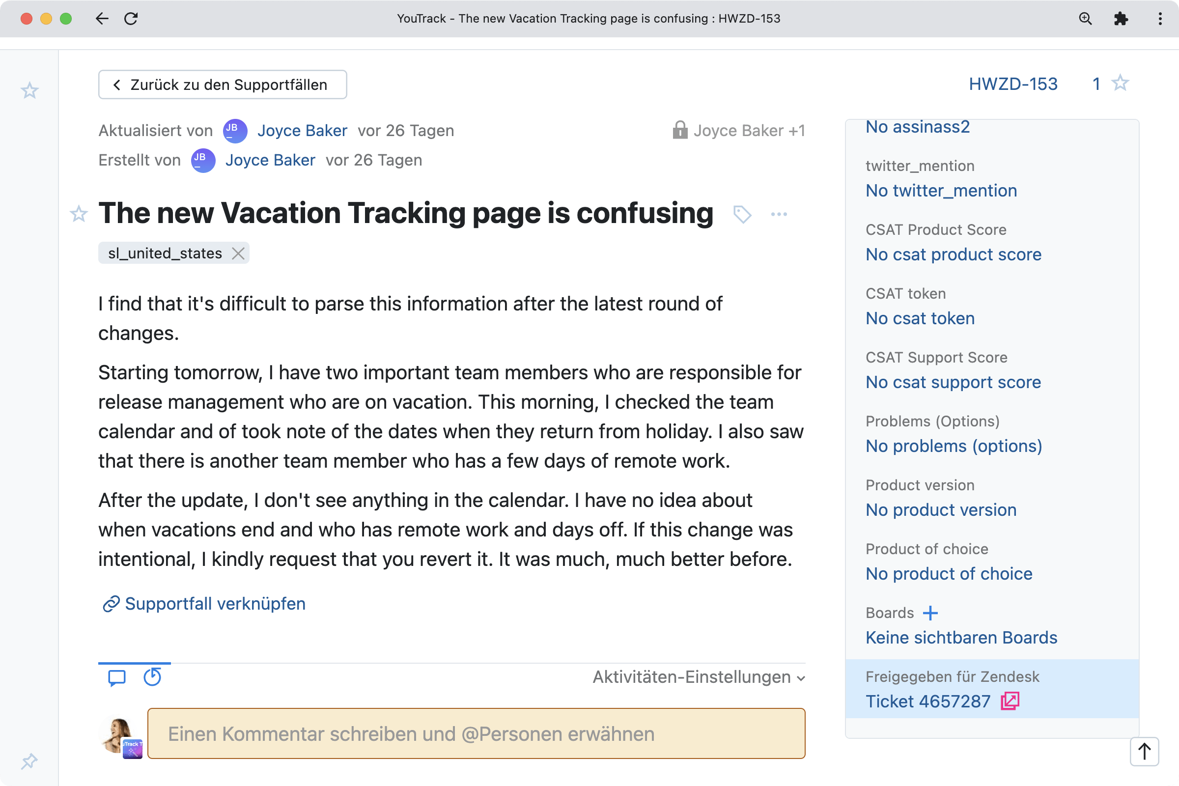 Aktualisierte Zendesk-Integration