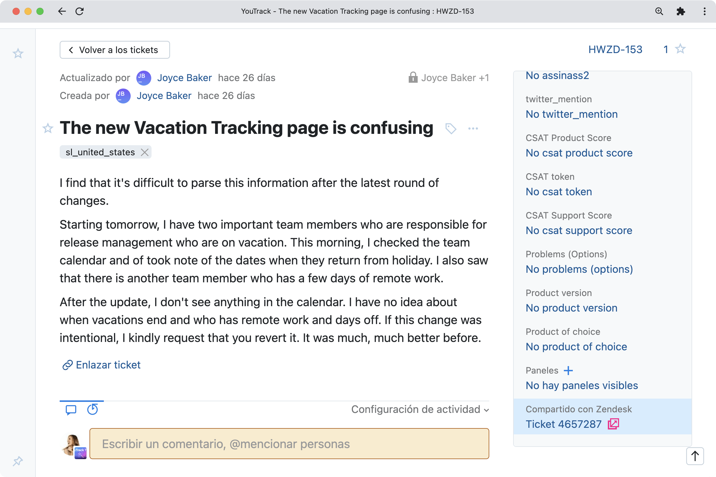 Actualización de la integración con Zendesk