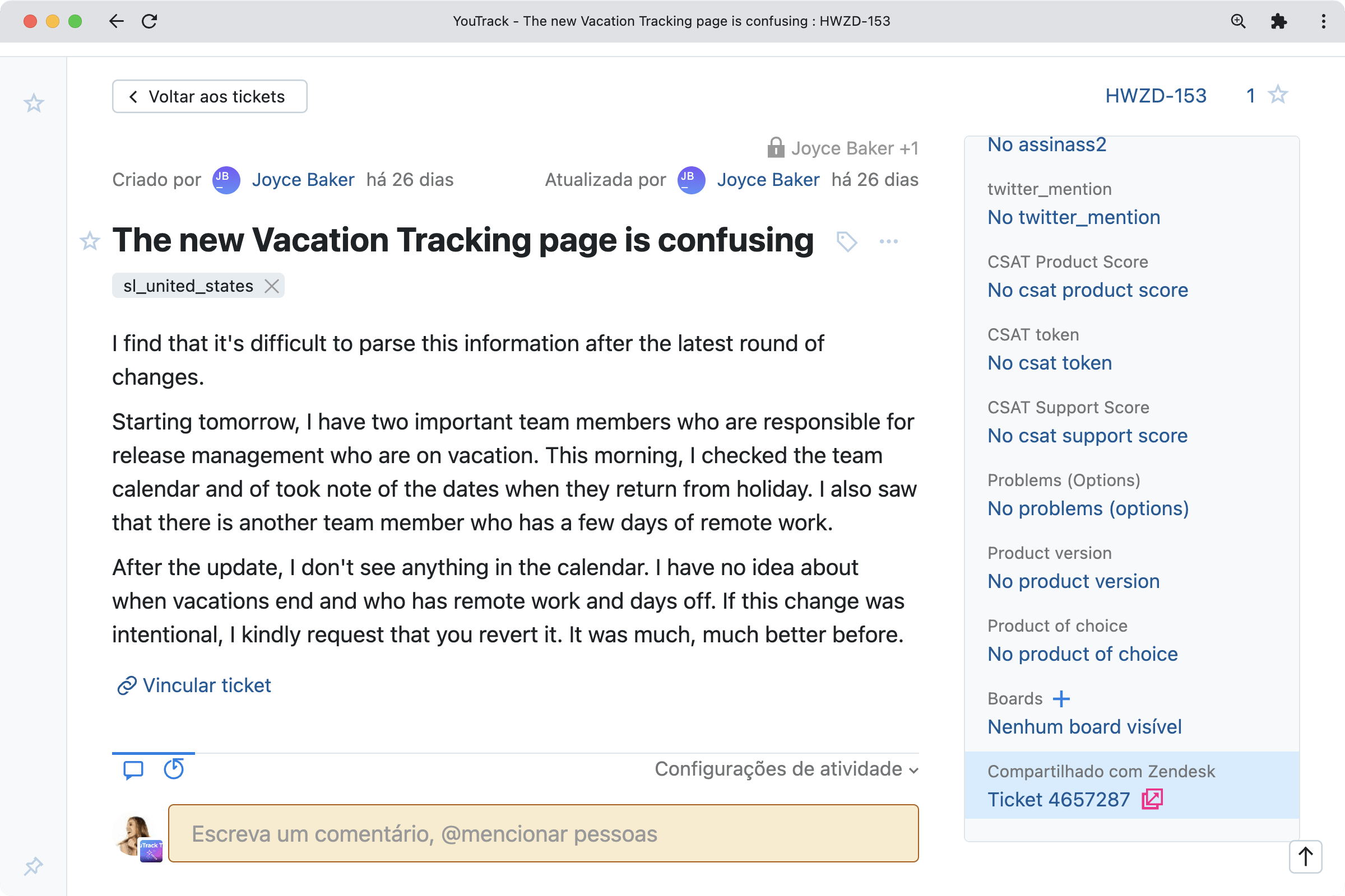 Atualizações na integração com o Zendesk