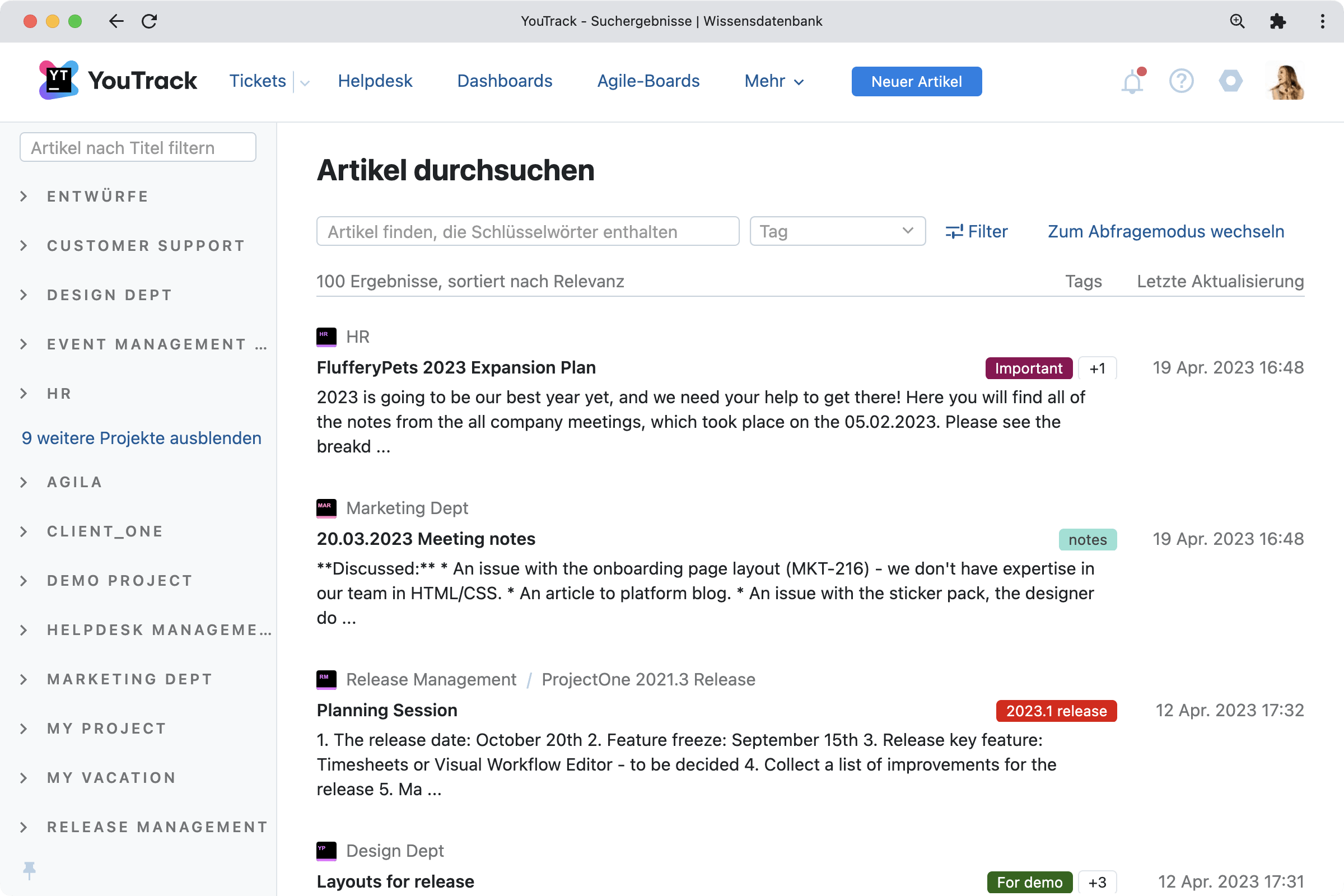 Knowledge-Base-Verbesserungen