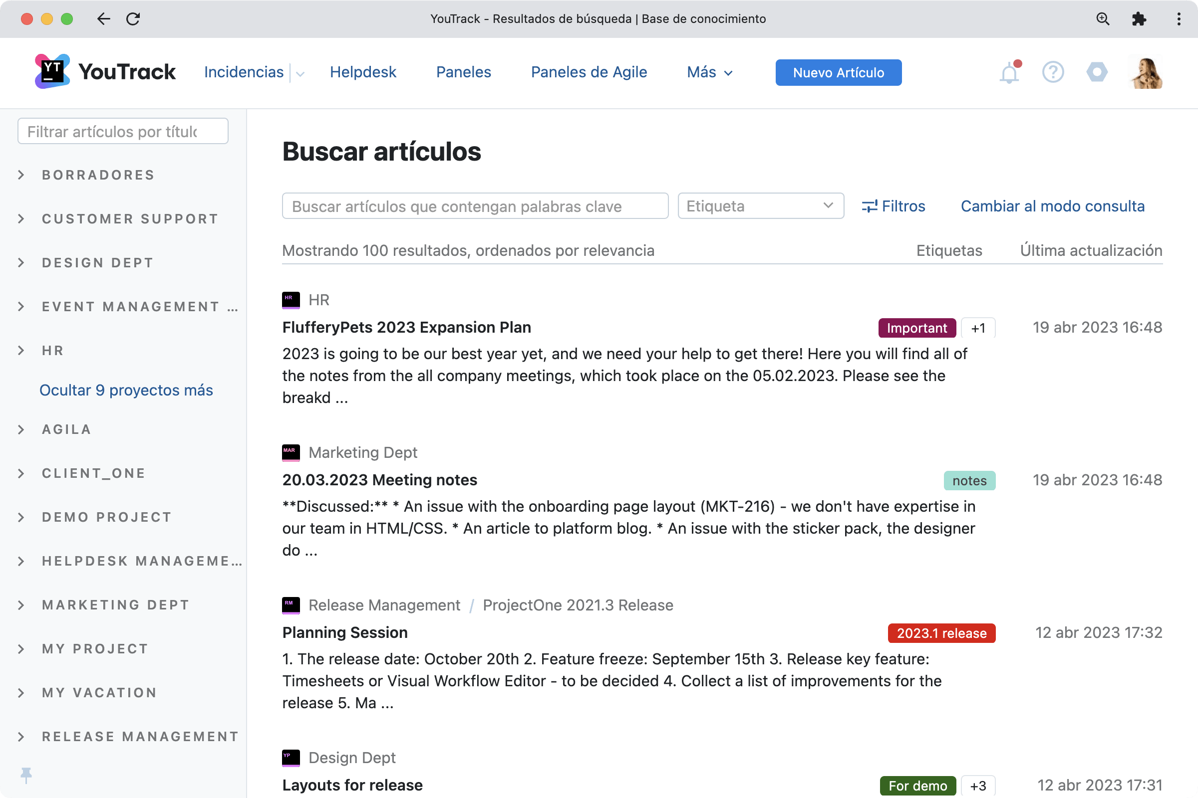 Mejoras de la base de conocimiento