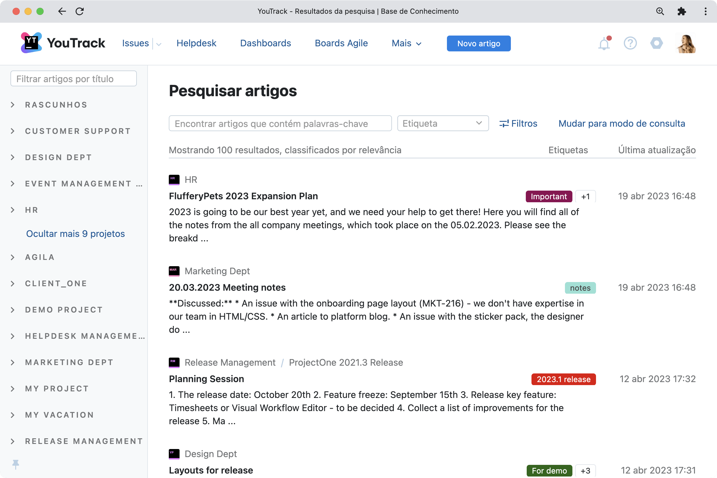 Melhorias na Base de Conhecimento