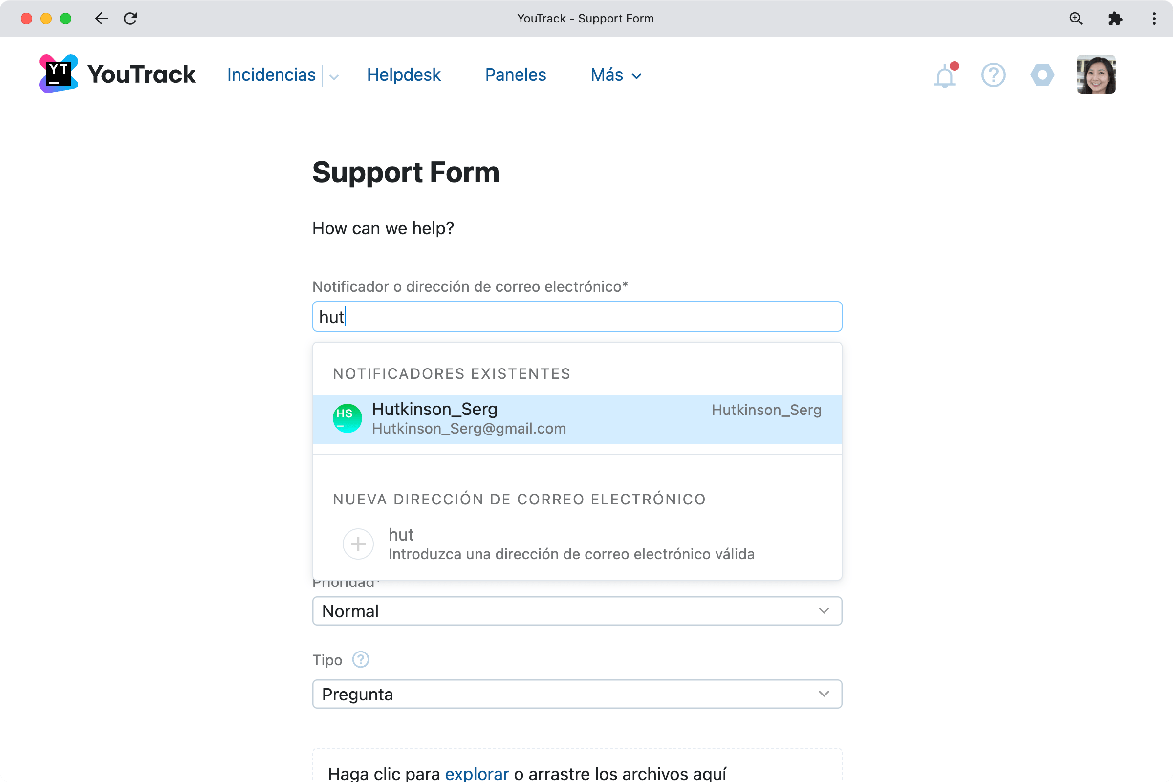 Crear tickets en nombre de los notificadores