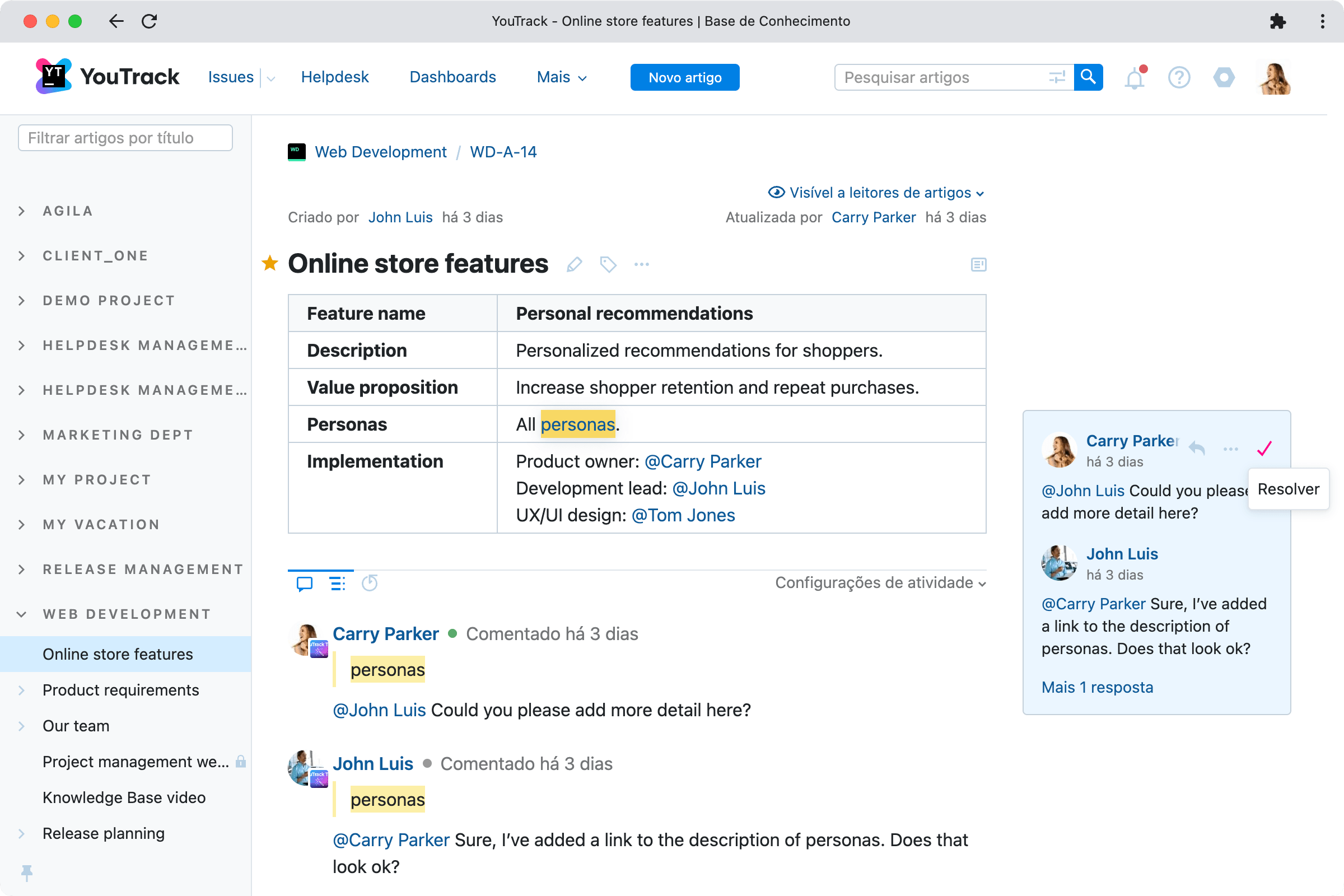 Discuta qualquer coisa usando comentários inline