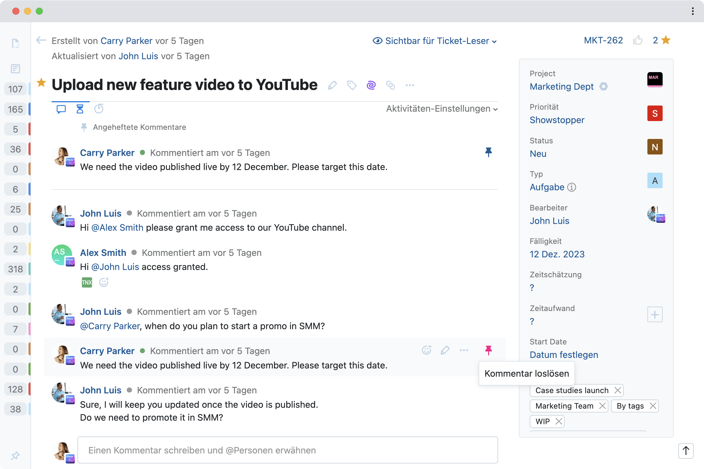 Hochladen neuer Videos auf YouTube