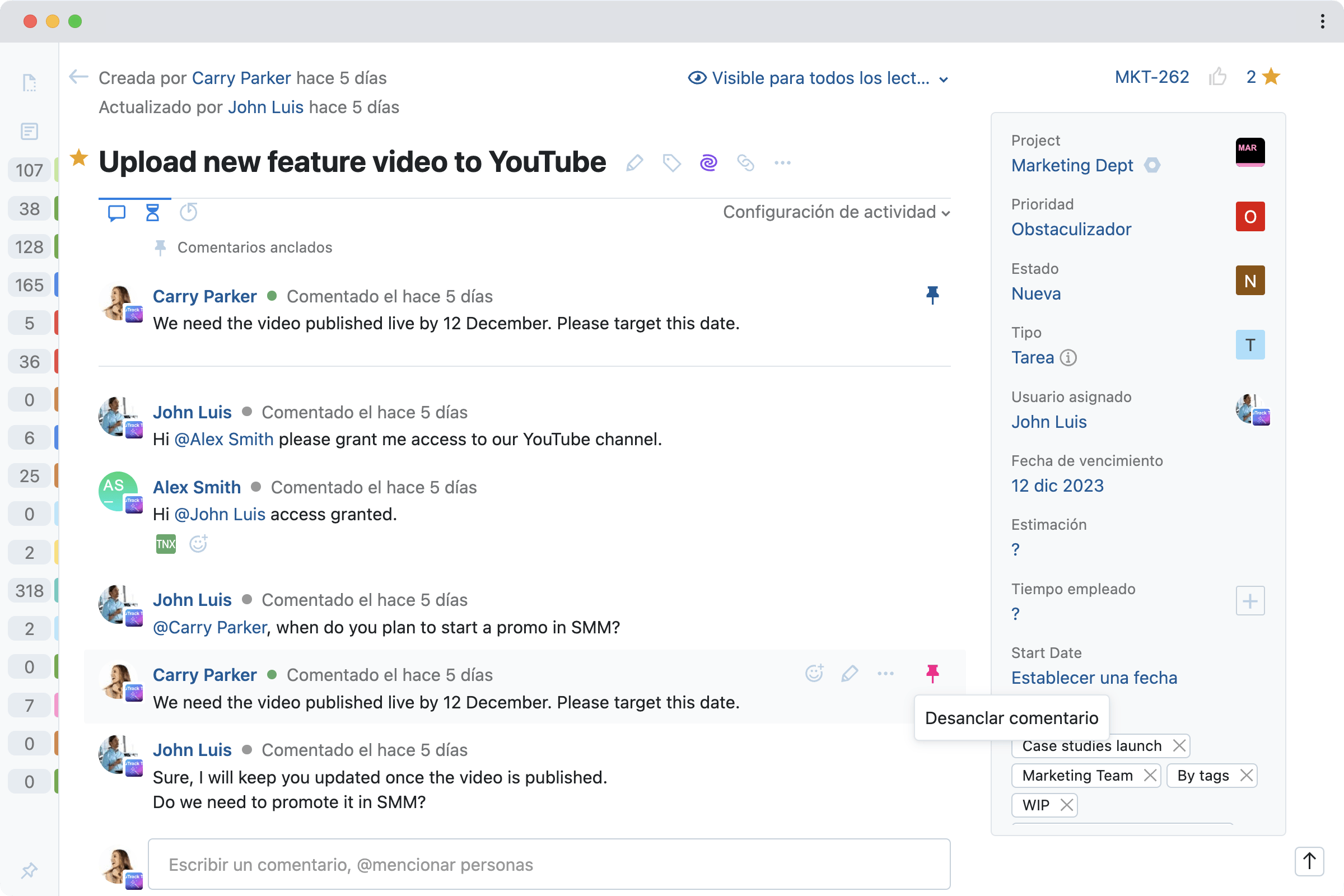 Suba nuevos vídeos de funcionalidades a YouTube