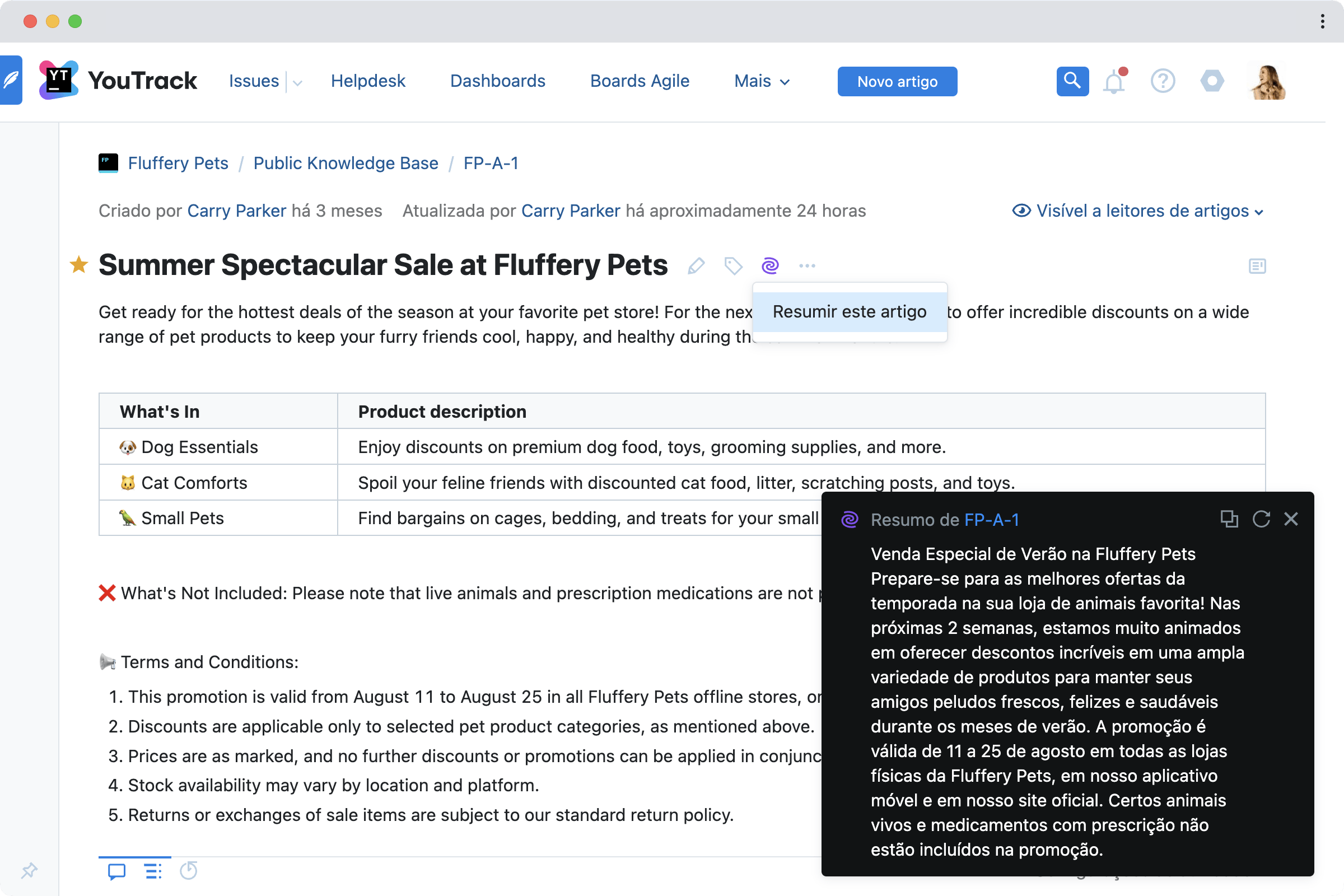 Promoção de verão espetacular na Fluffery Pets