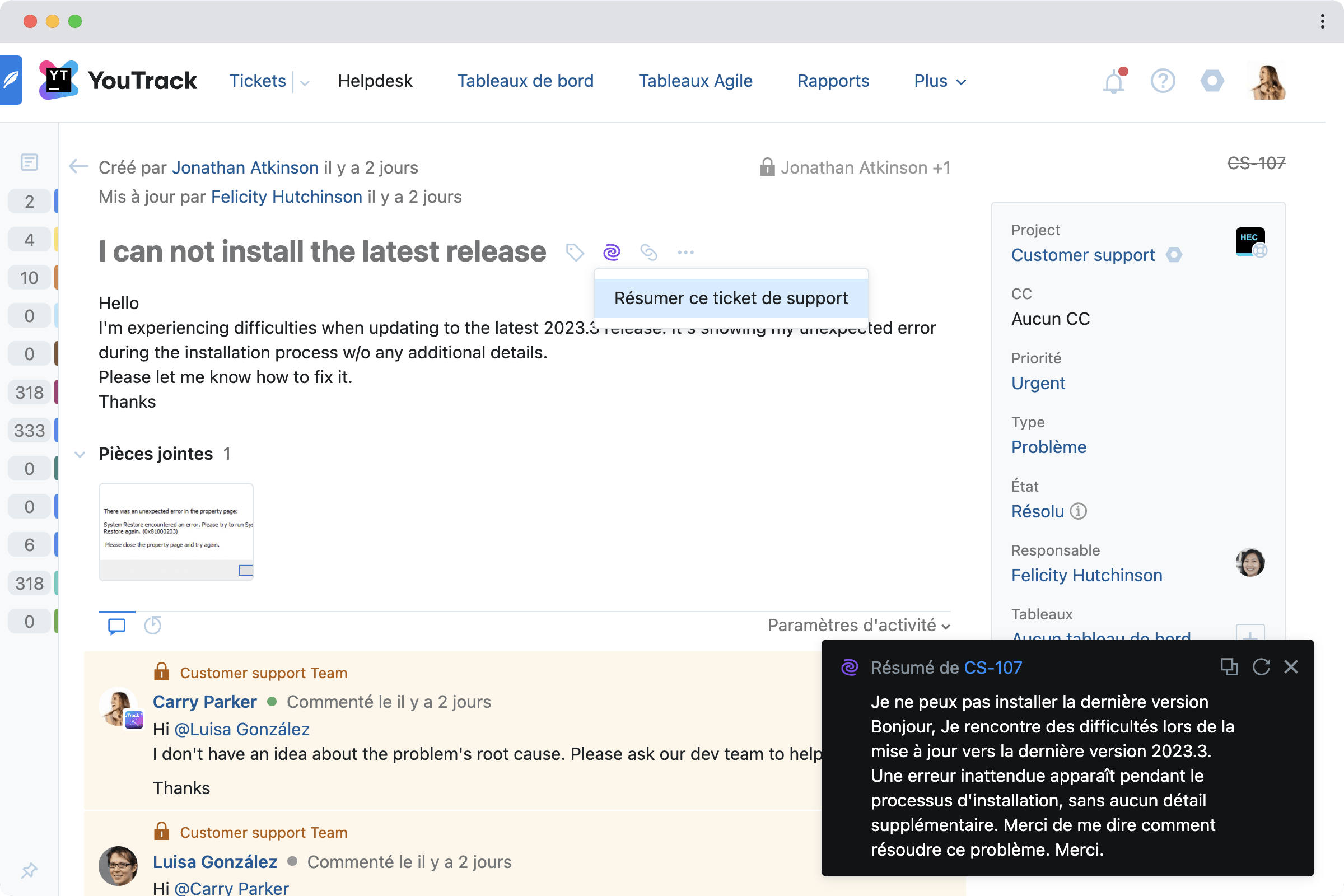 Je ne peux pas installer la dernière version