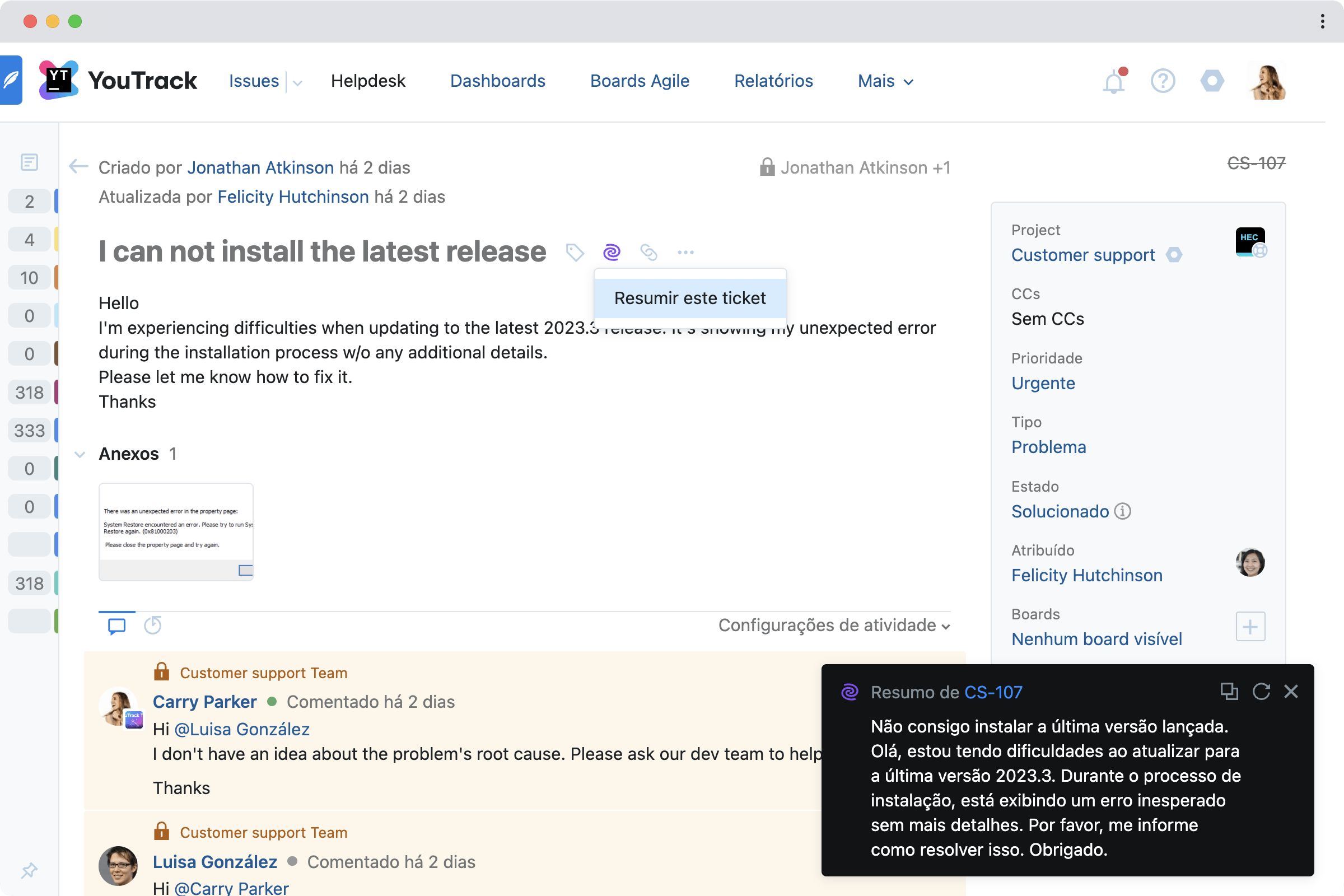 Não consigo instalar a versão mais recente