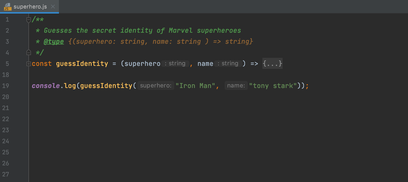 Support for TypeScript types in JSDoc